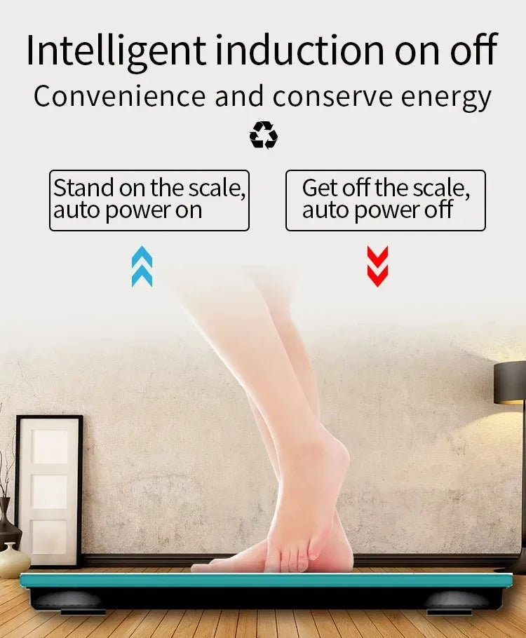 Báscula inteligente de grasa corporal EnduroFlex: elegante pantalla digital