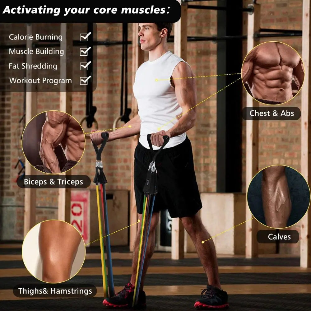 Juego de entrenamiento con bandas de resistencia EnduroFlex de 11 piezas