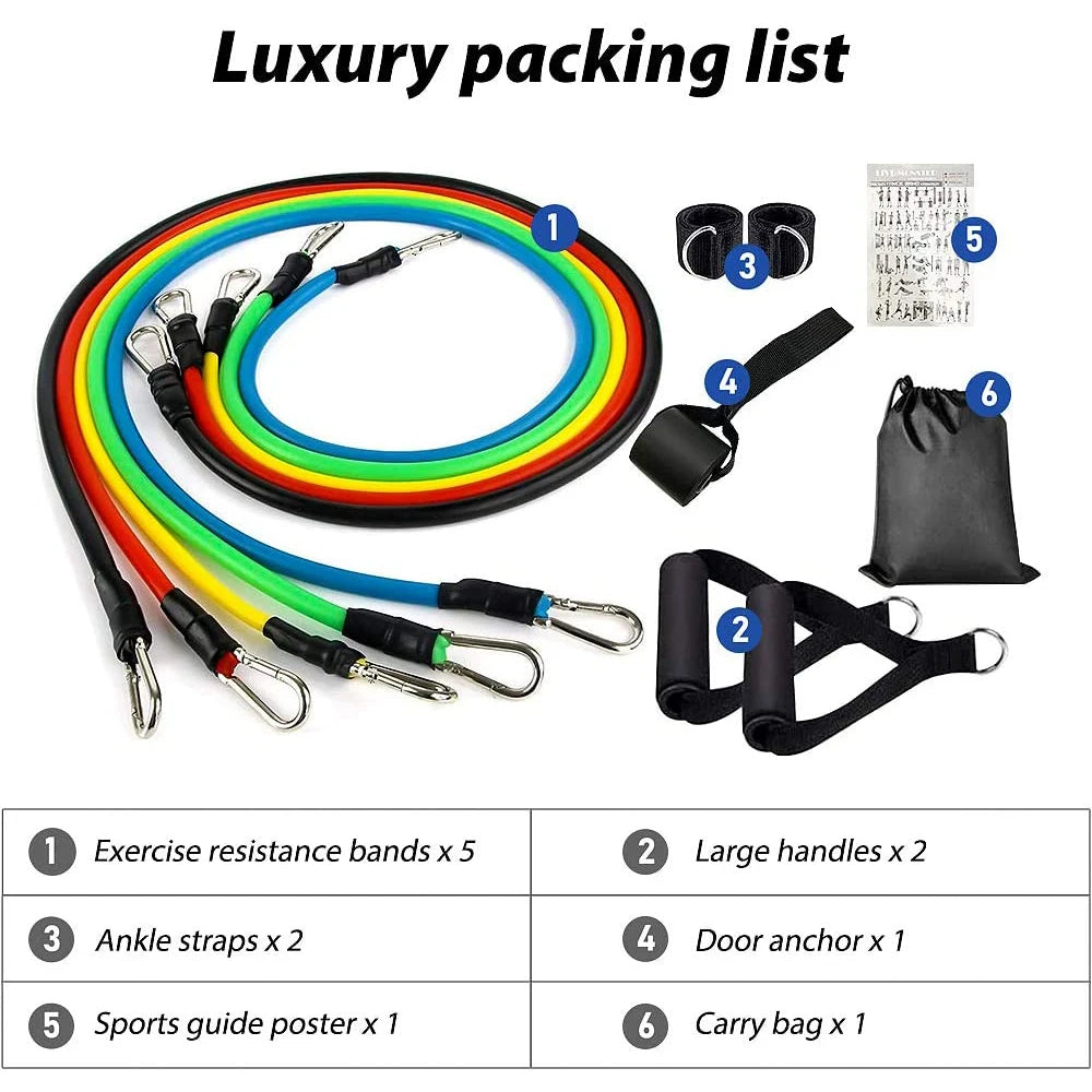 Juego de entrenamiento con bandas de resistencia EnduroFlex de 11 piezas