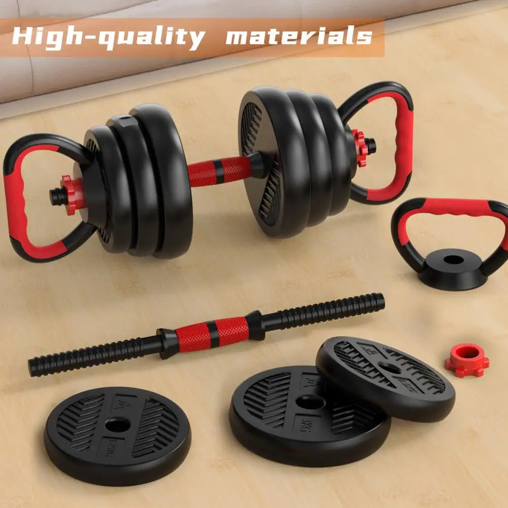 Juego de pesas ajustables EnduroFlex 4 en 1: mancuernas, barra, pesa rusa y kit para flexiones (40 kg en total)