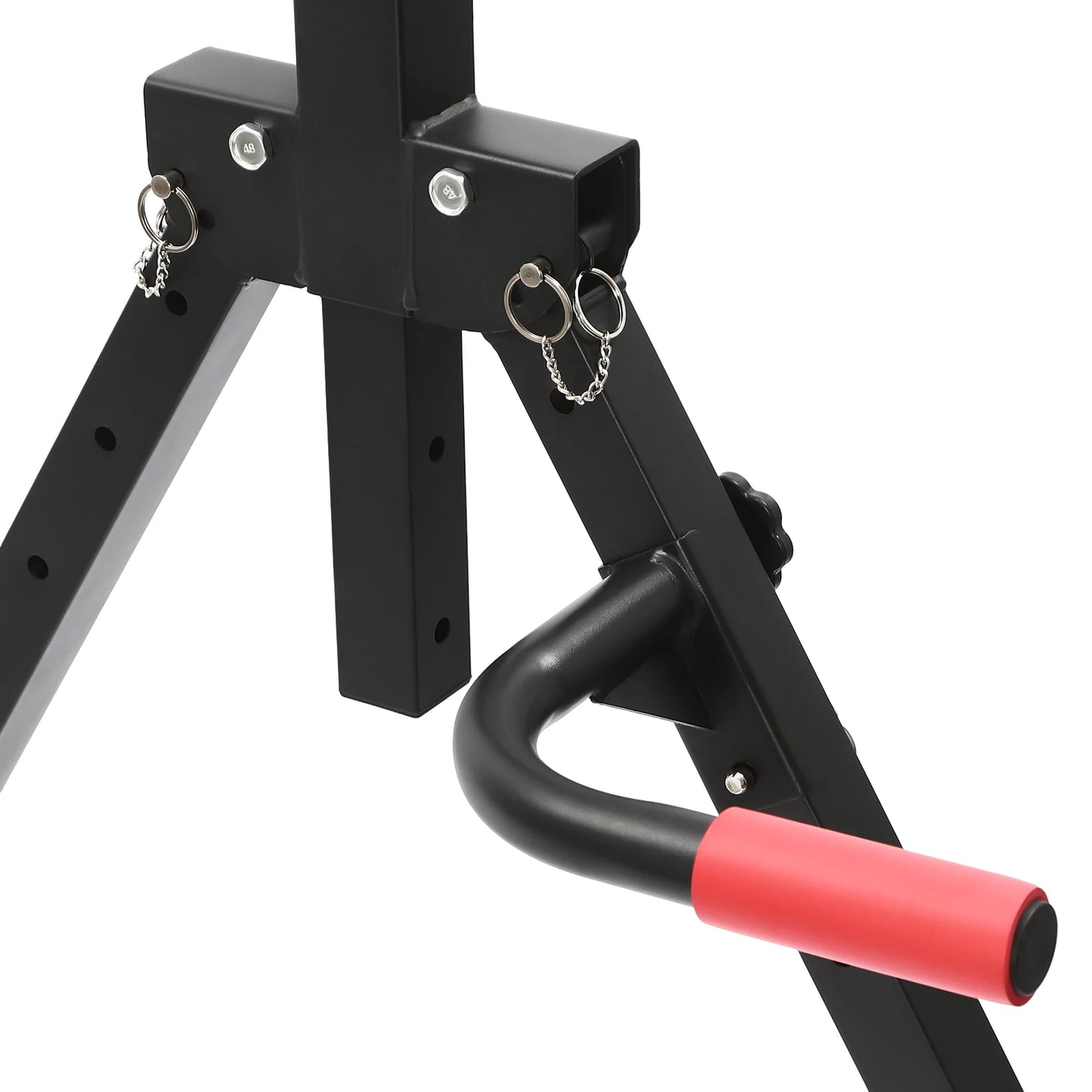Estación de dominadas y fondos ajustable EnduroFlex: barra triangular multiángulo para entrenamiento de fuerza, calistenia y gimnasio en casa.