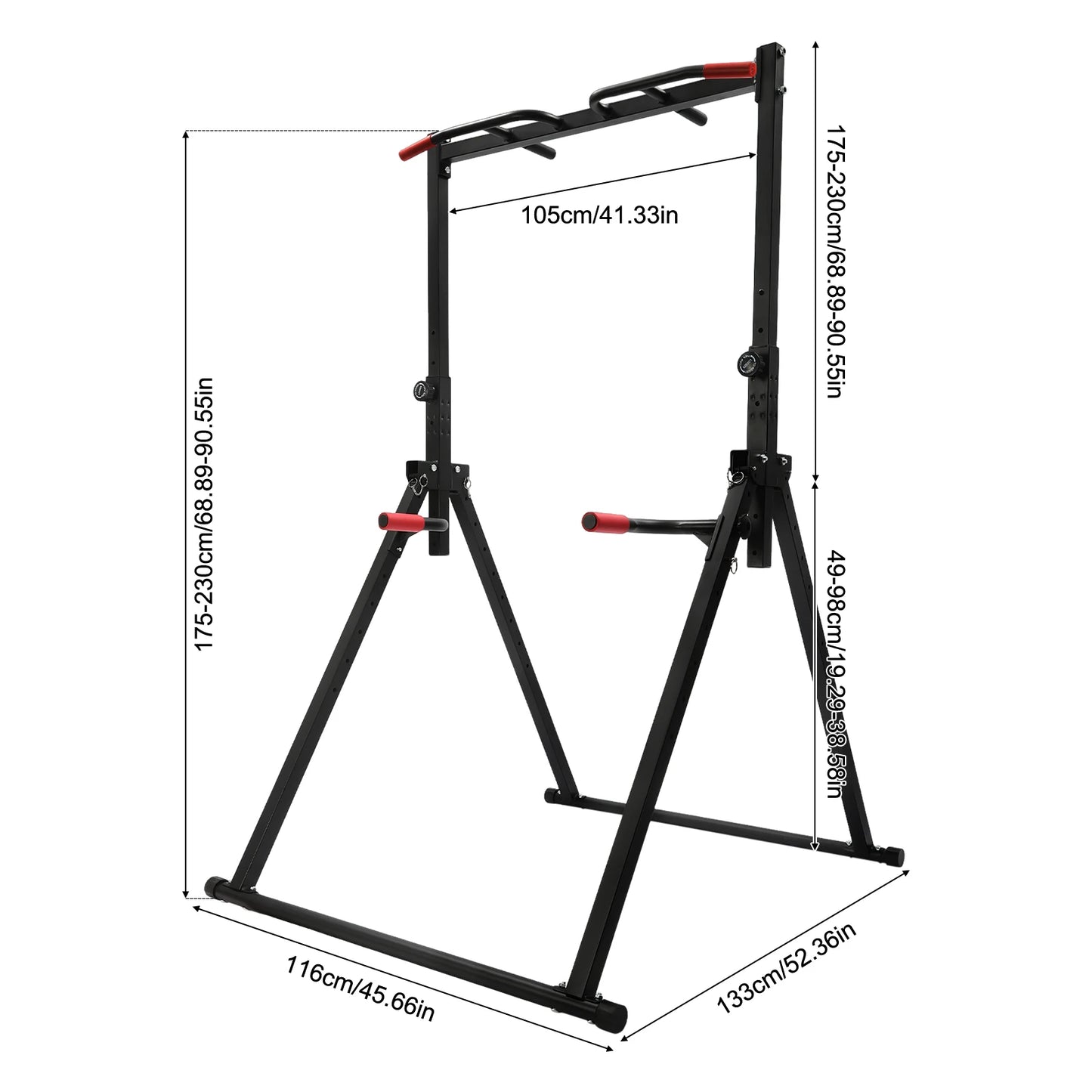 Estación de dominadas y fondos ajustable EnduroFlex: barra triangular multiángulo para entrenamiento de fuerza, calistenia y gimnasio en casa.