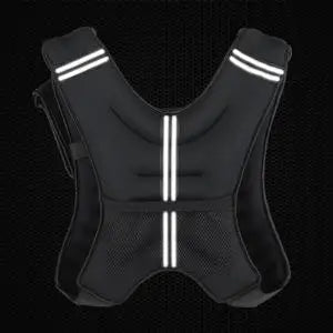 Chaleco lastrado EnduroFlex: carga ajustable (de 2,7 kg a 13,6 kg) con correa reflectante para entrenamiento cardiovascular, de fuerza y con el propio peso.