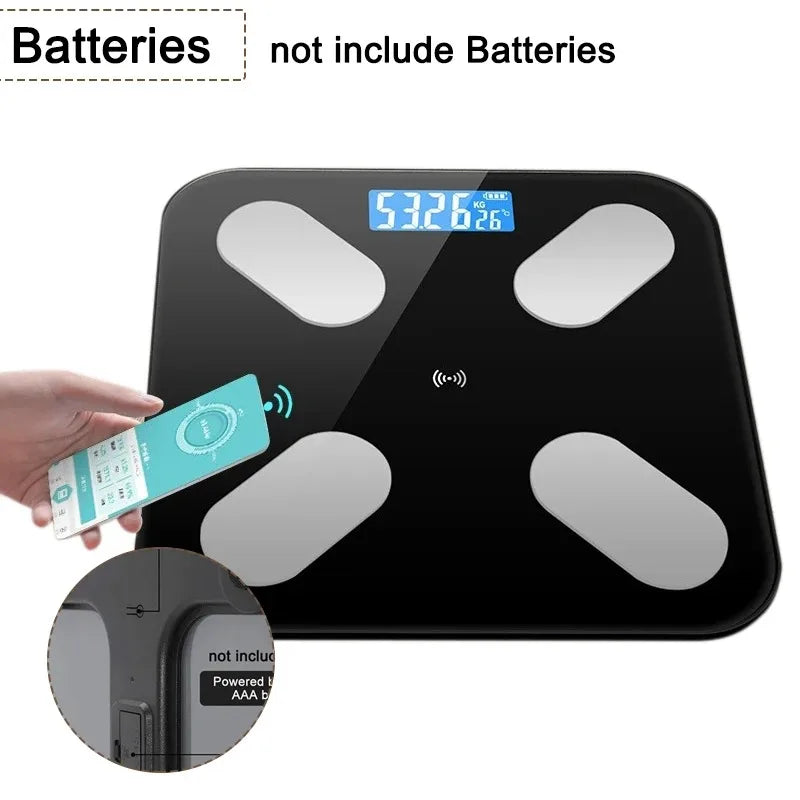 Báscula inteligente de grasa corporal EnduroFlex: elegante pantalla digital