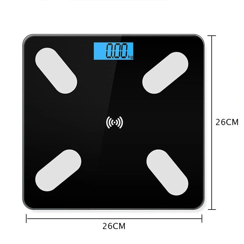 Báscula inteligente de grasa corporal EnduroFlex: elegante pantalla digital