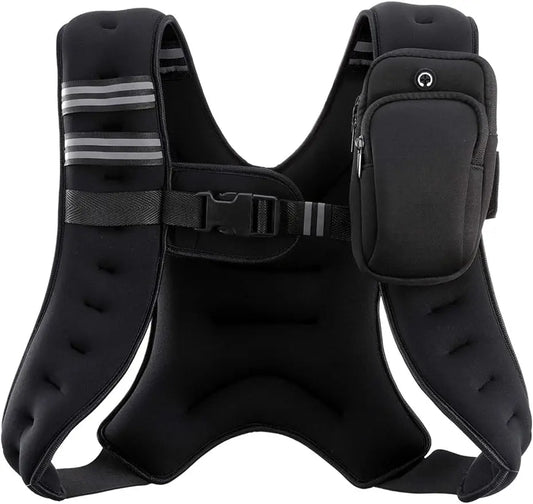 Chaleco lastrado EnduroFlex: carga ajustable (de 2,7 kg a 13,6 kg) con correa reflectante para entrenamiento cardiovascular, de fuerza y ​​con el propio peso.